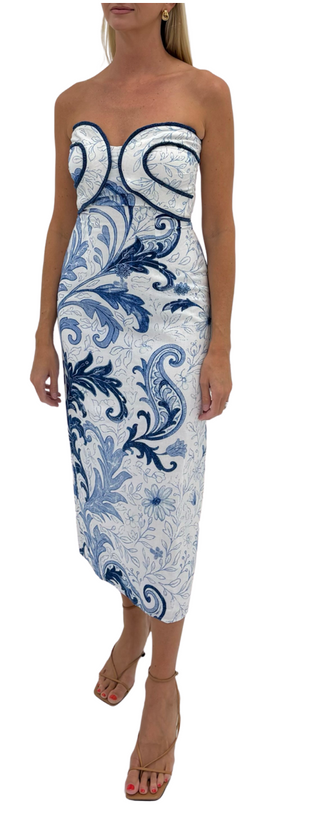 Hayden Midi Dress-Blue Wave