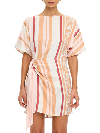 Lilia Mini Dress-Pink/Brown