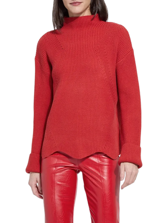 Hyacinth Cozy Rib Scallop Edge Pullover