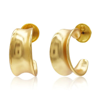 Soft Curve Hoop Earrings - 24k Gold Plated
