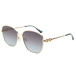 Lea Womens Round Sunglasses - Gold / Gradient Gray