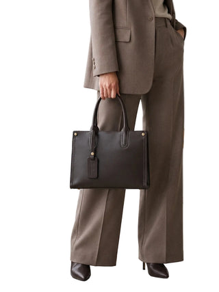 Women's Genuine Leather Handbag with Crossbody Strap