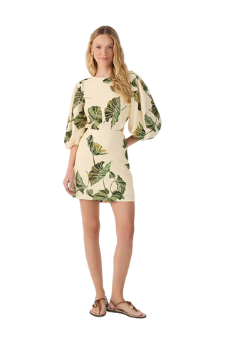 Leaf Print Mini Dress