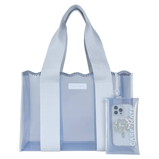 Crochet Wave Jelly Tote Bag - Carolina Blue