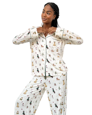 Flora Pillow Soft Pajamas - Santa Paws