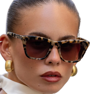 Lucy Acetate Womens Cat Eye Sunglasses - Milky Tortoise