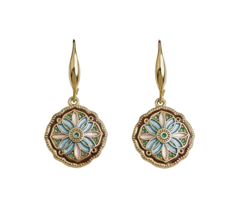 Enamel Drip Art Dangle Earrings