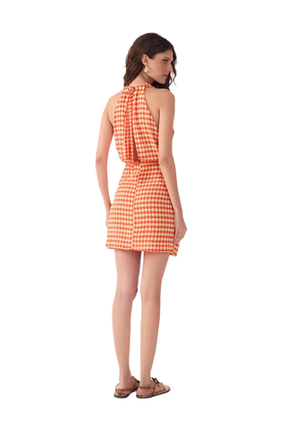 Red Escama Wrap Mini Dress