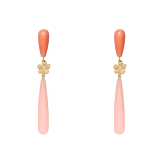 Coral Flamingo Linear  Earrings