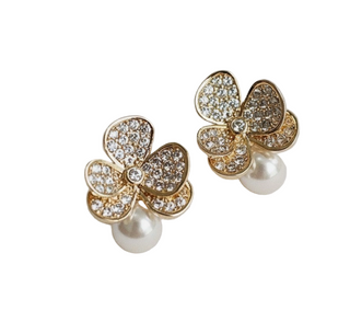 Floral-Inspired Gemstone Drop Earrings