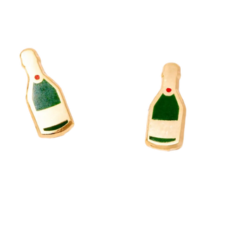 Champagne Enamel Stud Earrings
