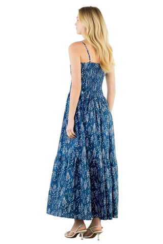 Fish Print Tiered Dress