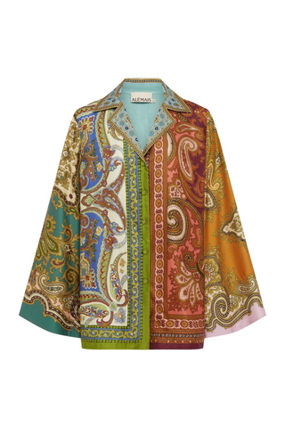Clemenza Spliced Silk Shirt