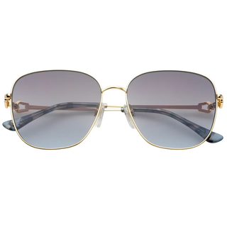 Lea Womens Round Sunglasses - Gold / Gradient Gray