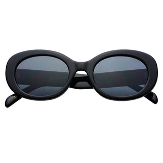 Aria Acetate Women's Oval Sunglasses - Black