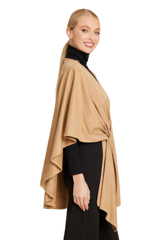 Faux Suede Whipstitch Wrap
