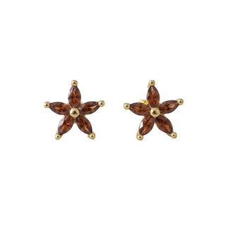 Vintage Burgundy Maple Leaf Stud Earrings