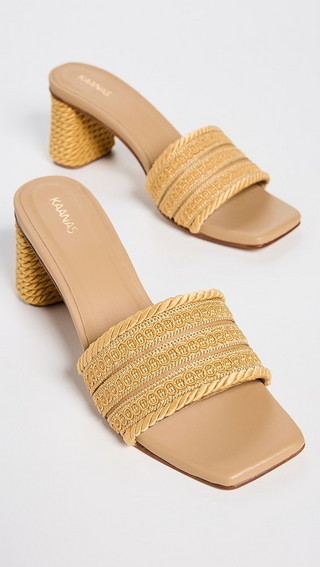 Penn Boho Texture Band w. Corded Block Heel