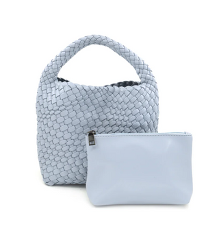 BC 2458 Mini Woven Hobo Bag Sky Blue