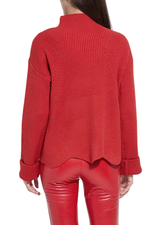 Hyacinth Cozy Rib Scallop Edge Pullover