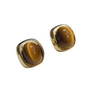 CAMILLA DOVEY Tiger Eye Geometric Ear Cuff Earrings Monkee's of Willamsburg