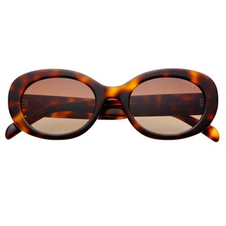Aria Acetate Women's Oval Sunglasses-Brown Tortoise