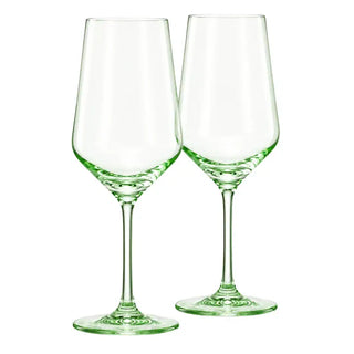 Colored Crystal Wine Glass Set of 2-Green