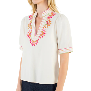 THML Floral Embroidery Top Monkee's of Willamsburg
