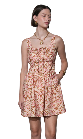 Sophia Square Tie Neck Mini Dress