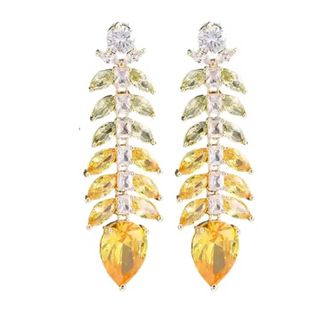 Canary Yellow Ombre Gala Sparkle Holiday Earrings