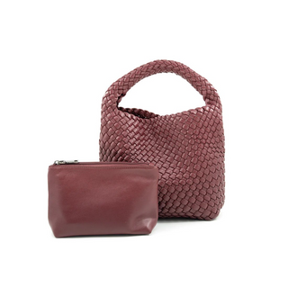 Small Woven Bag - Burgundy