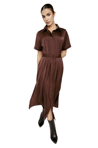 Butter Satin Shirtdress