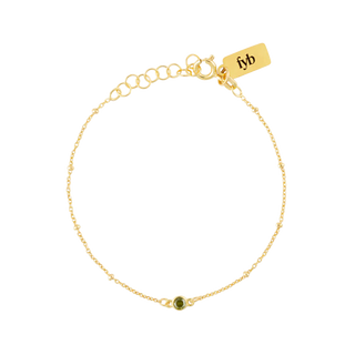 FYB Birthstone Bracelet - Gold/August