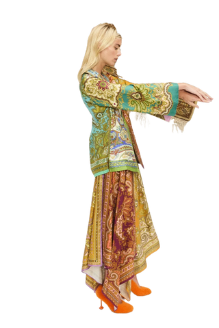 Clemenza Spliced Silk Shirt