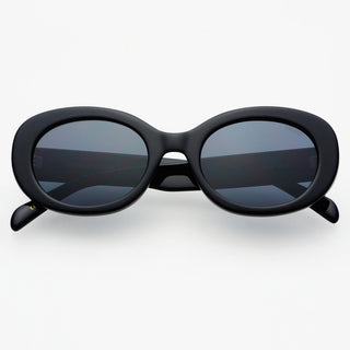 Aria Acetate Women's Oval Sunglasses - Black