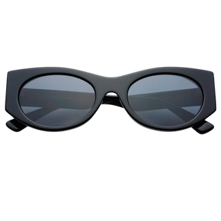 Layla Acetate Oval Sunglasses - Black