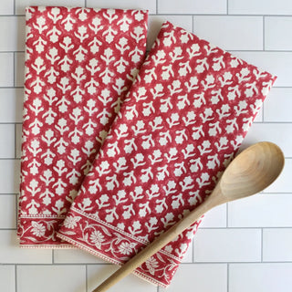 Kitchen Towels, Charlotte Set Of 2 - Berry