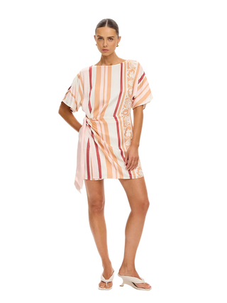 Lilia Mini Dress-Pink/Brown