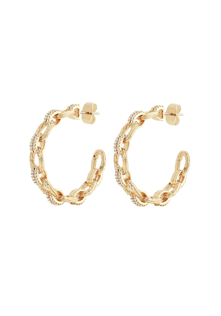 Enchanted Forest Chain Hoop Earrings