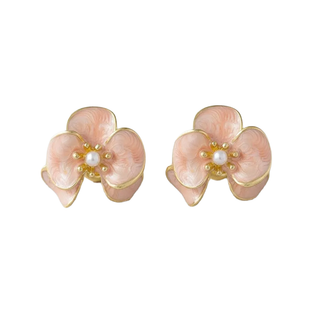 CAMILLA DOVEY Pink Enamel Drop Earrings Monkee's of Willamsburg