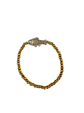 TWINE & TWIG Simple Seed Bracelet-Gold Fish | Women's Jewelry | Monkee's of Williamsburg
