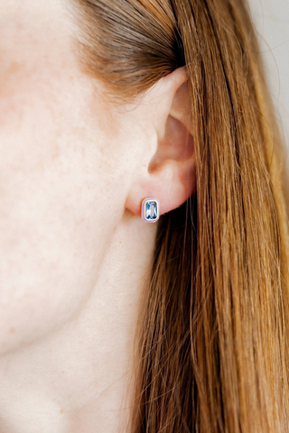 Whitney Violet Bloom-Screwback Stud Earrings