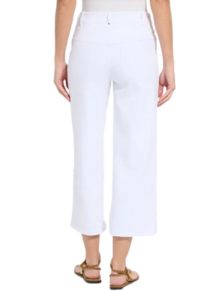 Willa Scallop Studded Crop Denim-White