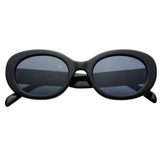 Aria Acetate Women's Oval Sunglasses - Black