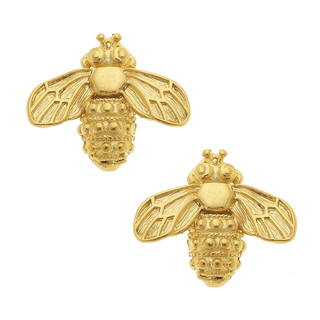 women's jewelry piece Gold Bee Stud Earrings by SUSAN SHAW from Monkee's of Williamsburg
