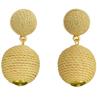 Lantern Raffia Earrings - Natural