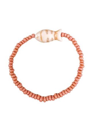 TWINE & TWIG Simple Seed Bracelet-Coral Blush Fish | Women's Jewelry | Monkee's of Williamsburg
