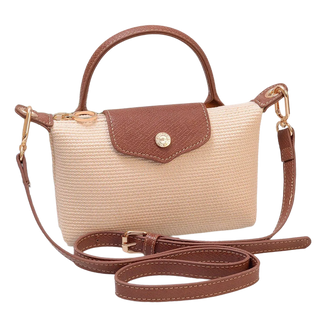 Lacey Straw Mini Crossbody Bag - Brown