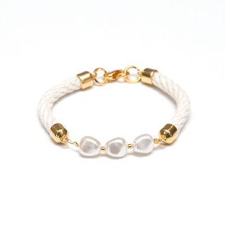 Allison Cole Jewelry Atlantic - Ivory/Gold - Nautical Rope Bracelet Monkee's of Willamsburg