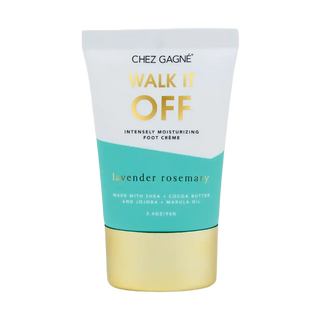 Walk It Off lavender foot cream featuring shea butter, cocoa butter and jojoba oil for post-workout recovery and nighttime foot care